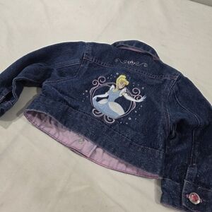 Vintage Disney Store Denim Jacket Princess Embroidered Cinderella Size 6 Months